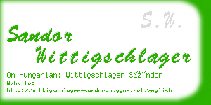 sandor wittigschlager business card